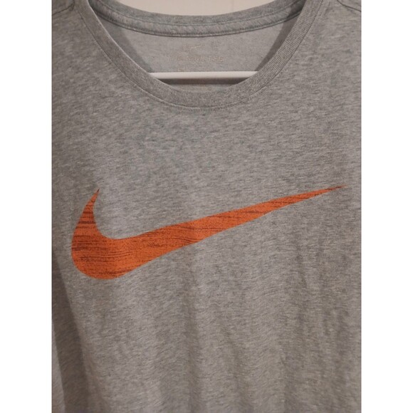 Nike  Athletic Tshirt Mens Size Small Dri Fit Gray With Orange Blue  Swoosh - Picture 3 of 7